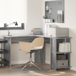 vidaXL Hoekbureau Grijs Sonoma Bewerkt hout 140 x 113,5 x 75 cm