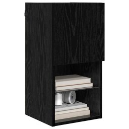 vidaXL Wandgemonteerde TV-kasten 2 st Zwart Eiken Bewerkt hout