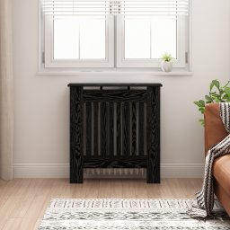 vidaXL Radiatorafdekking Zwart eiken 78 x 19 x 81,5 cm Bewerkt hout