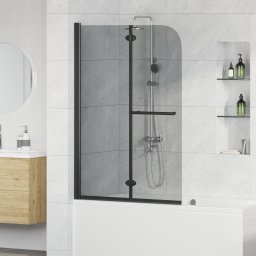 vidaXL Douche Omhulsel Zwart 95 x 140 cm ESG-glas en aluminium