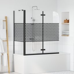 vidaXL Badomheining Zwart 120 x 67 x 129 cm Gelaagd Glas en Aluminium