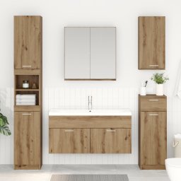 vidaXL Wastafelkast Artisan Eiken Bewerkt hout