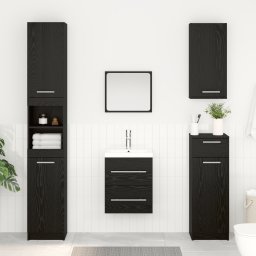 vidaXL Wastafelkast Zwart Eiken 38,5 x 41 x 48 cm Bewerkt hout