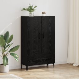 vidaXL Highboard Zwart Eiken 70 x 31 x 115 cm Gemonteerd hout en ijzer