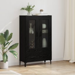 vidaXL Highboard Zwart Eiken 70 x 31 x 115 cm Gemonteerd hout en ijzer