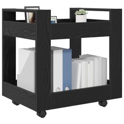 vidaXL Bureau Trolley Zwart Eiken 60 x 45 x 60 cm Bewerkt hout
