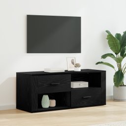 vidaXL TV-kast 100 x 35 x 40 cm Zwart Eiken Bewerkt hout