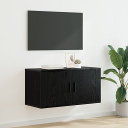 vidaXL Wandgemonteerde TV-kast 80 x 34.5 x 40 cm Zwart eiken