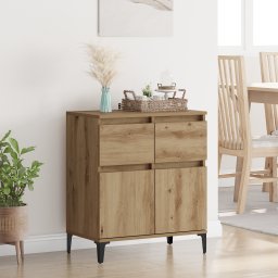 vidaXL Dressoir Artisan Eiken 60 x 35 x 70 cm Gemonteerd hout en ijzer
