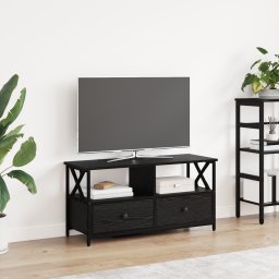 vidaXL TV-kast Zwart Eiken 90 x 33 x 45 cm Engineered hout en staal