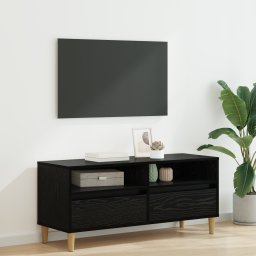 vidaXL TV-kast 100 x 34,5 x 44,5 cm Zwart Eiken Bewerkt hout