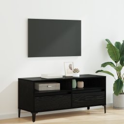 vidaXL TV-kast met lade Zwart Eiken 100 x 34,5 x 44,5 cm