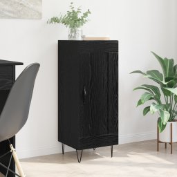 vidaXL Dressoir Zwart Eiken 34,5 x 34 x 90 cm Gemonteerd hout en ijzer