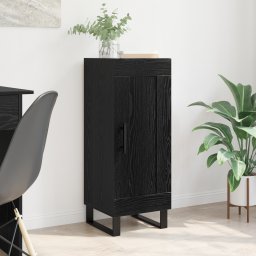 vidaXL Dressoir Zwart Eiken 34,5 x 34 x 90 cm Gemonteerd hout en ijzer