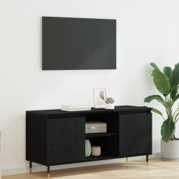 vidaXL TV-kast 104 x 35 x 50 cm Zwart Eiken Bewerkt hout