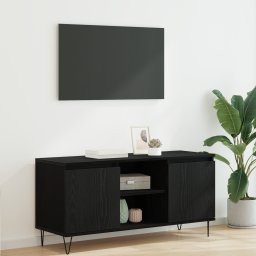 vidaXL TV-kast 104 x 35 x 50 cm Zwart Eiken Bewerkt hout