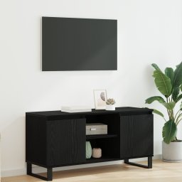 vidaXL TV-kast 104 x 35 x 50 cm Zwart Eiken Bewerkt hout
