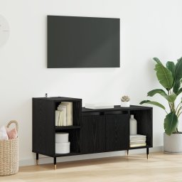 vidaXL TV-kast 100 x 35 x 55 cm Zwart Eiken Bewerkt hout