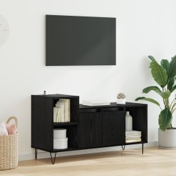 vidaXL TV-kast 100 x 35 x 55 cm Zwart Eiken Bewerkt hout