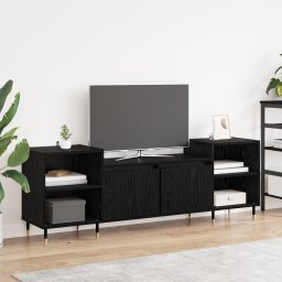 vidaXL TV-kast 160 x 35 x 55 cm Zwart Eiken Bewerkt hout