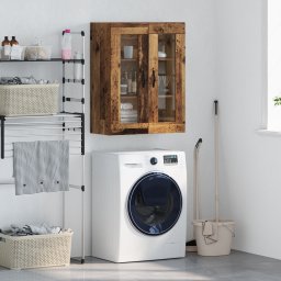 vidaXL Wandkast Oud Hout 69,5 x 34 x 90 cm Geengineerd Hout en Glas
