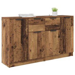 vidaXL Dressoirs met lade 2 pcs Oud Hout 60 x 30 x 70 cm Bewerkt hout