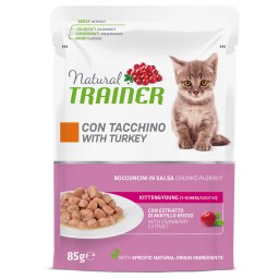 12x85g Kalkoen Kitten & Young Natural Trainer Kitten natvoer