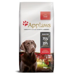 Voordelig Dubbelpak: 2 x 7,5 / 15 kg Applaws Hondenvoer - Adult Large Breed - Kip (2 x 15 kg)