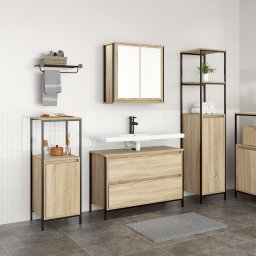 vidaXL Badkamermeubelset 3 st Sonoma Eiken 90 x 34,5 x 60 cm