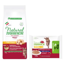 Natural Trainer Adult Natvoer voor Katten - Voordeelpakket: 60 x 85 g Kip