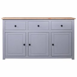 vidaXL Dressoir Panama Range 135x40x80 cm massief grenenhout grijs