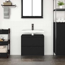 vidaXL Badkamerkast met lades 60x34,5x60 cm zwart eikenkleurig