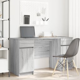vidaXL Bureau Grijs sonoma Bewerkt hout 140 x 49 x 76 cm