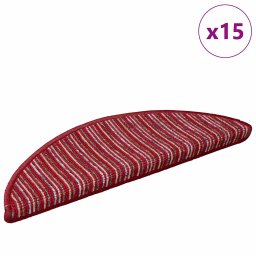 vidaXL Zelfklevende Trapmatten 15 st 56 x 17 x 3 cm Non-Slip Rood