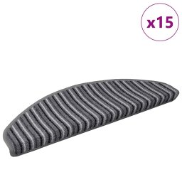 vidaXL Zelfklevende Trapmatten 15 st 65 x 21 x 4 cm Non-Slip Grijs