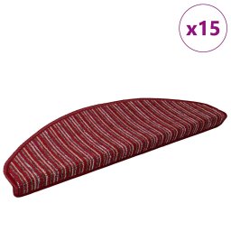 vidaXL Zelfklevende Trapmatten 15 st 65 x 21 x 4 cm Non-Slip Rood