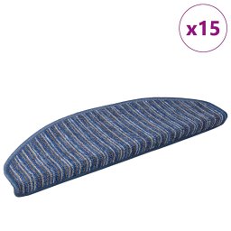 vidaXL Zelfklevende Trapmatten 15 pcs Blauw 65 x 21 x 4 cm