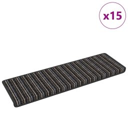 vidaXL Zelfklevende Trapmatten 15 pcs Antraciet 65 x 21 x 4 cm