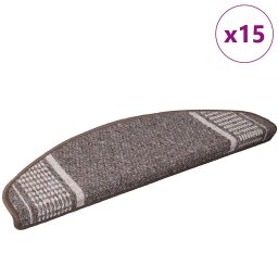 vidaXL Zelfklevende Trapmatten 15 st 65 x 21 x 4 cm Non-Slip Bruin