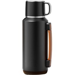Thermosfles Zwart - Grote capaciteit - 1.5 liter - lichtgewicht - 6 isolerende lagen - uitneembaar theefilter - voedselveilig - met handvat