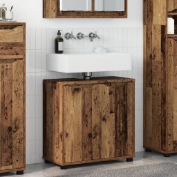 vidaXL Badkamer wastafelkast Oud Hout 60 x 30 x 60 cm Bewerkt hout
