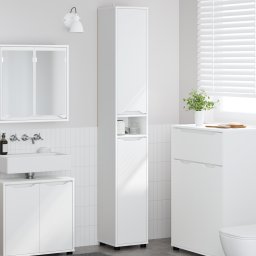 vidaXL Badkamer Kast Wit 30,5 x 30 x 195 cm Bewerkt hout