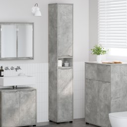 vidaXL Badkamer Kast Beton Grijs 30,5 x 30 x 195 cm Bewerkt hout