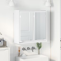 vidaXL Badkamer spiegelkast Wit 60 x 20 x 60 cm Bewerkt hout