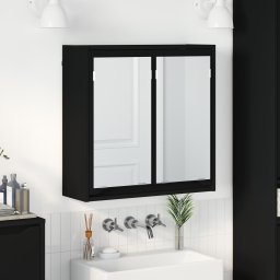 vidaXL Badkamer spiegelkast Zwart 60 x 20 x 60 cm Bewerkt hout