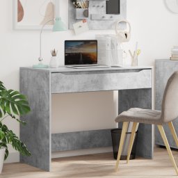 vidaXL Bureau met lade Beton Grijs 100 x 50 x 78 cm Geconstrueerd hout