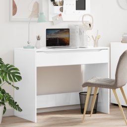 vidaXL Bureau Hoogglans Wit 100 x 50 x 78 cm Geconstrueerd hout