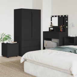 vidaXL Badkamer Kast 40,5 x 40 x 44 cm Bewerkt hout Zwart