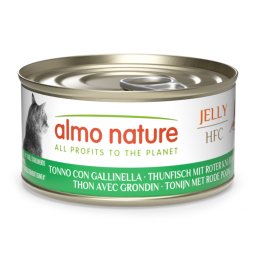 Voordeelpakket: 24x70g Almo Nature HFC Gelei Tonijn met Rode Poon natvoer voor katten