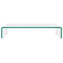 vidaXL TV-meubel/monitorverhoger transparant 60x25x11 cm glas